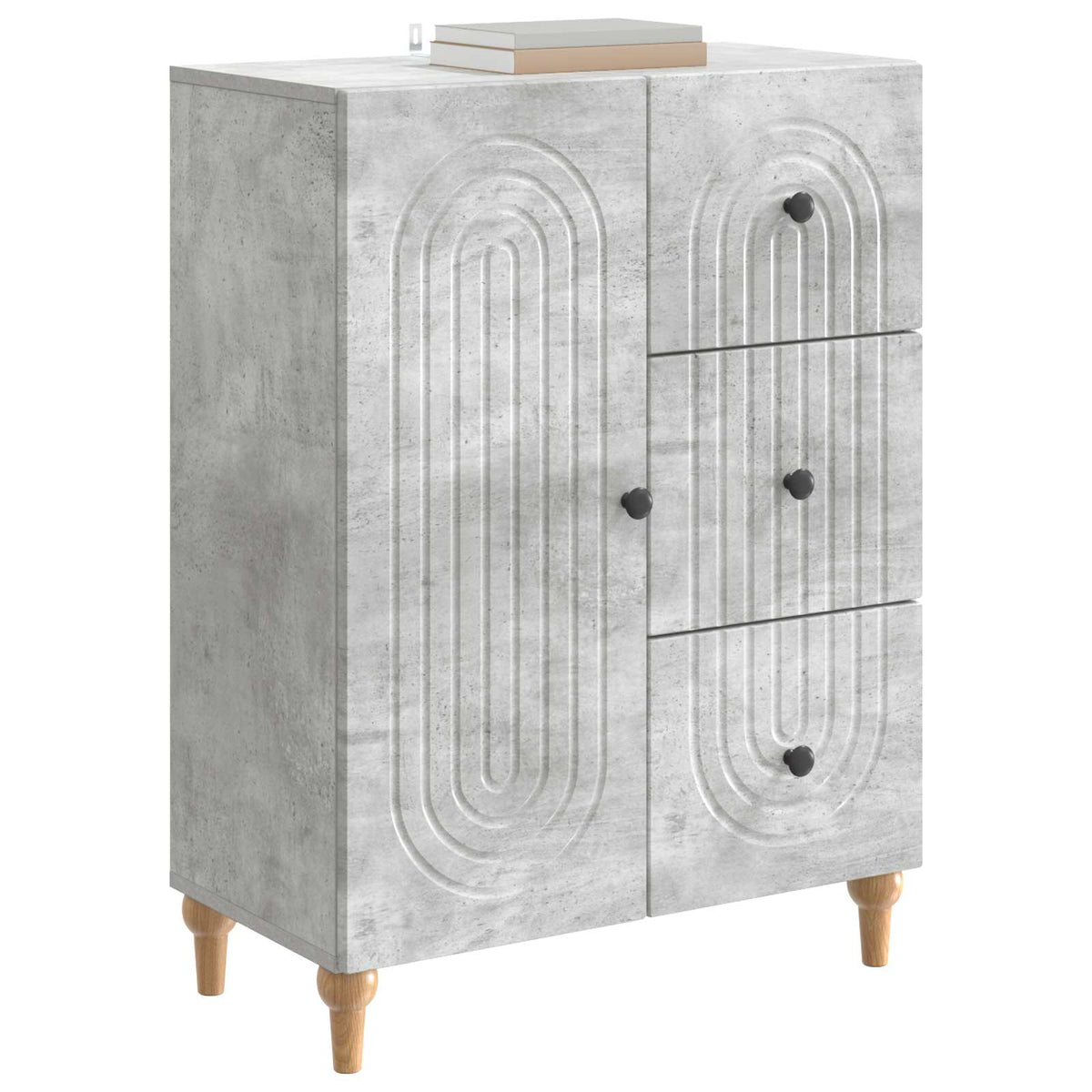 Sideboard med skuffe Betongrå 66 x 34,5 x 90 cm Konstrueret træ
