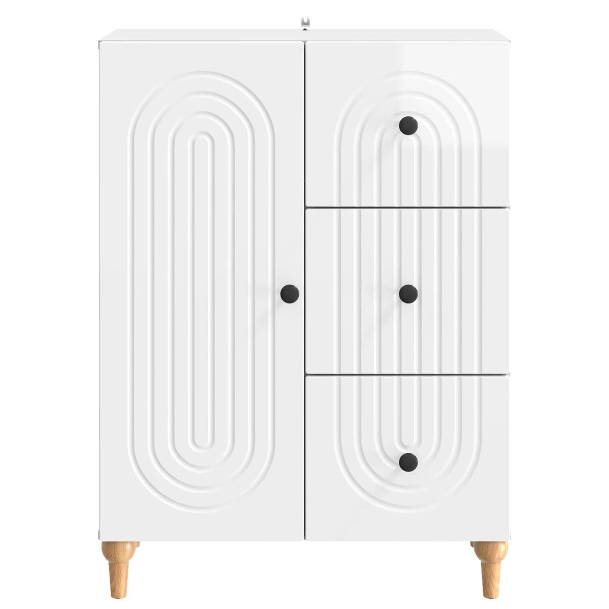 Sideboard Hvid højglans 66 x 34,5 x 90 cm Konstrueret træ