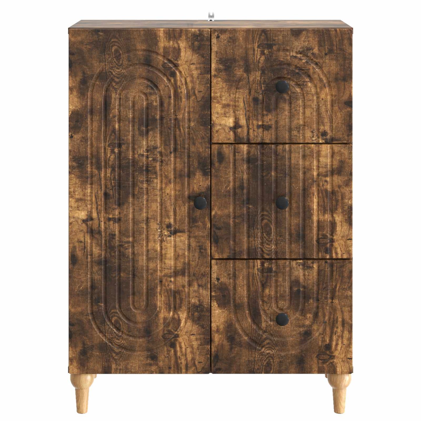 Sideboard med skuffe Røget eg 66 x 34,5 x 90 cm Konstrueret træ
