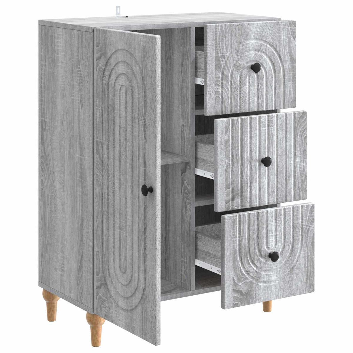 Sideboard Grå sonoma-eg 66 x 34,5 x 90 cm Konstrueret træ