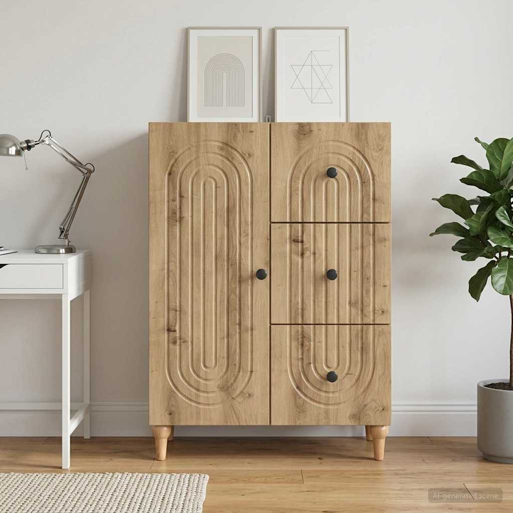 Sideboard Artisan-eg 66 x 34,5 x 90 cm Konstrueret træ