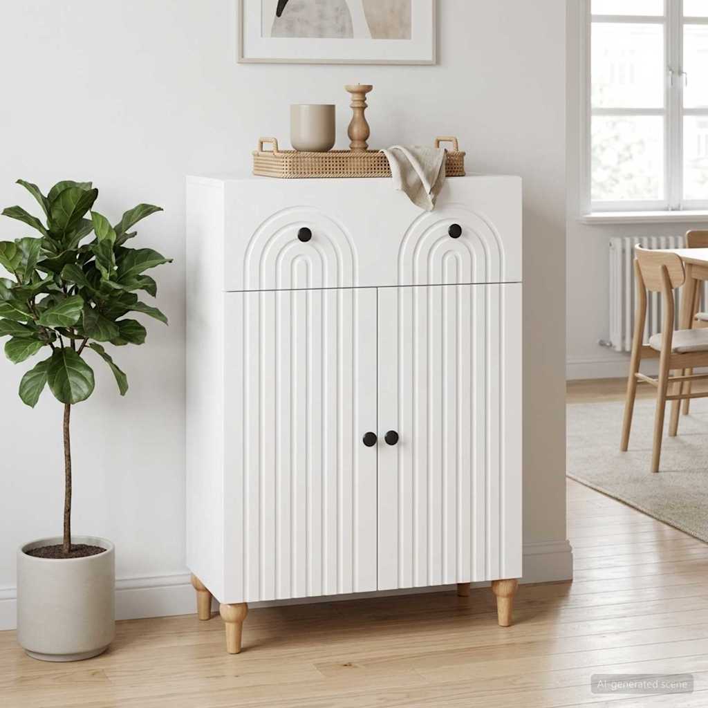Sideboard Hvid 66 x 34,5 x 90 cm Konstrueret træ