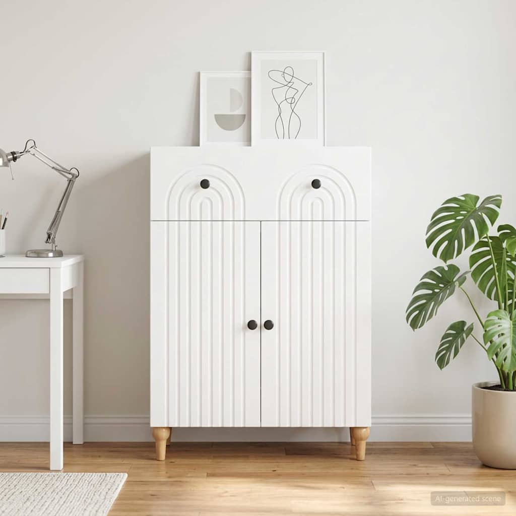 Sideboard Hvid 66 x 34,5 x 90 cm Konstrueret træ