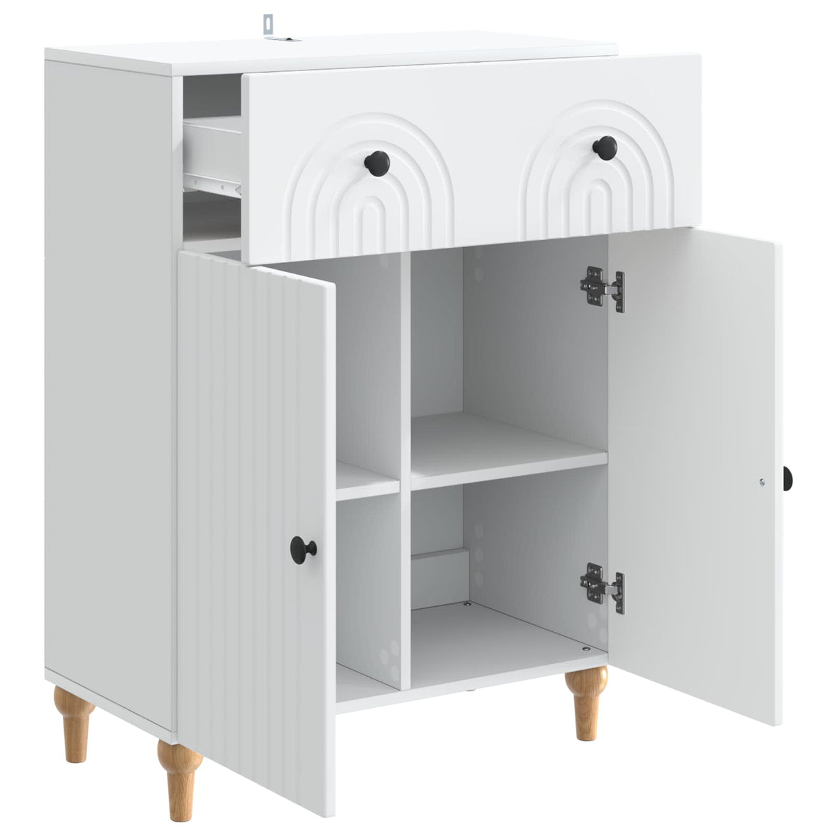 Sideboard Hvid 66 x 34,5 x 90 cm Konstrueret træ