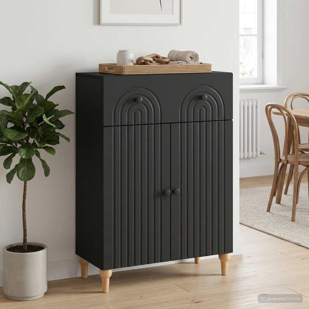 Sideboard Sort 66 x 34,5 x 90 cm Konstrueret træ