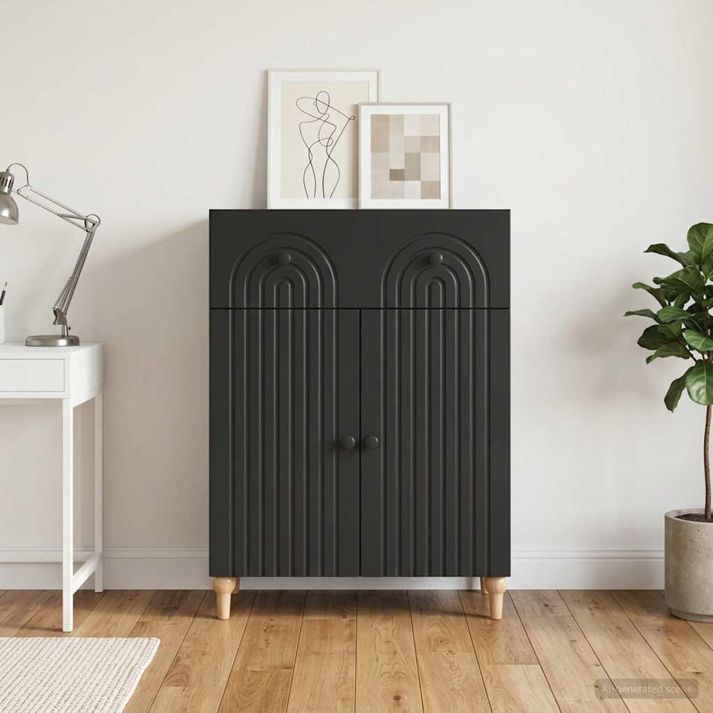 Sideboard Sort 66 x 34,5 x 90 cm Konstrueret træ