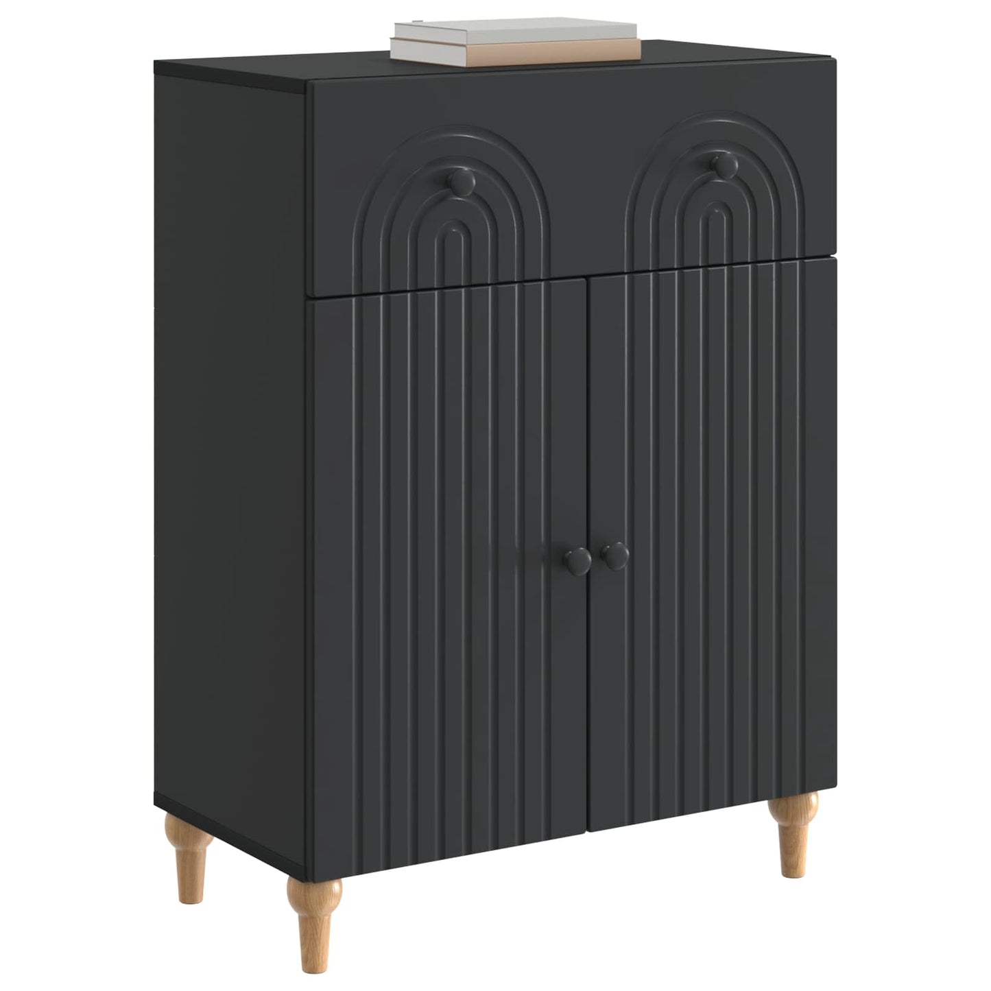 Sideboard Sort 66 x 34,5 x 90 cm Konstrueret træ