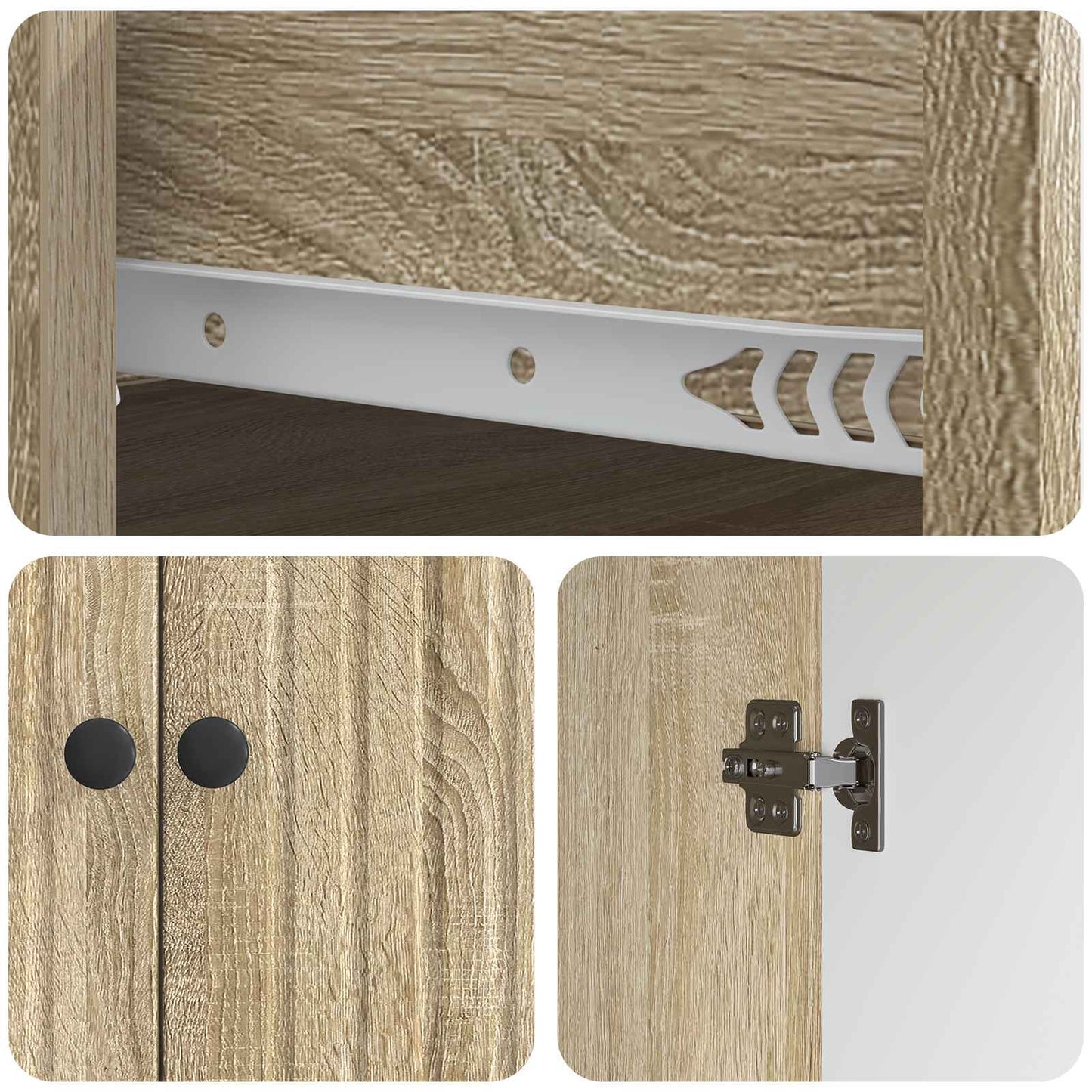 Sideboard Sonoma-eg 66 x 34,5 x 90 cm Konstrueret træ