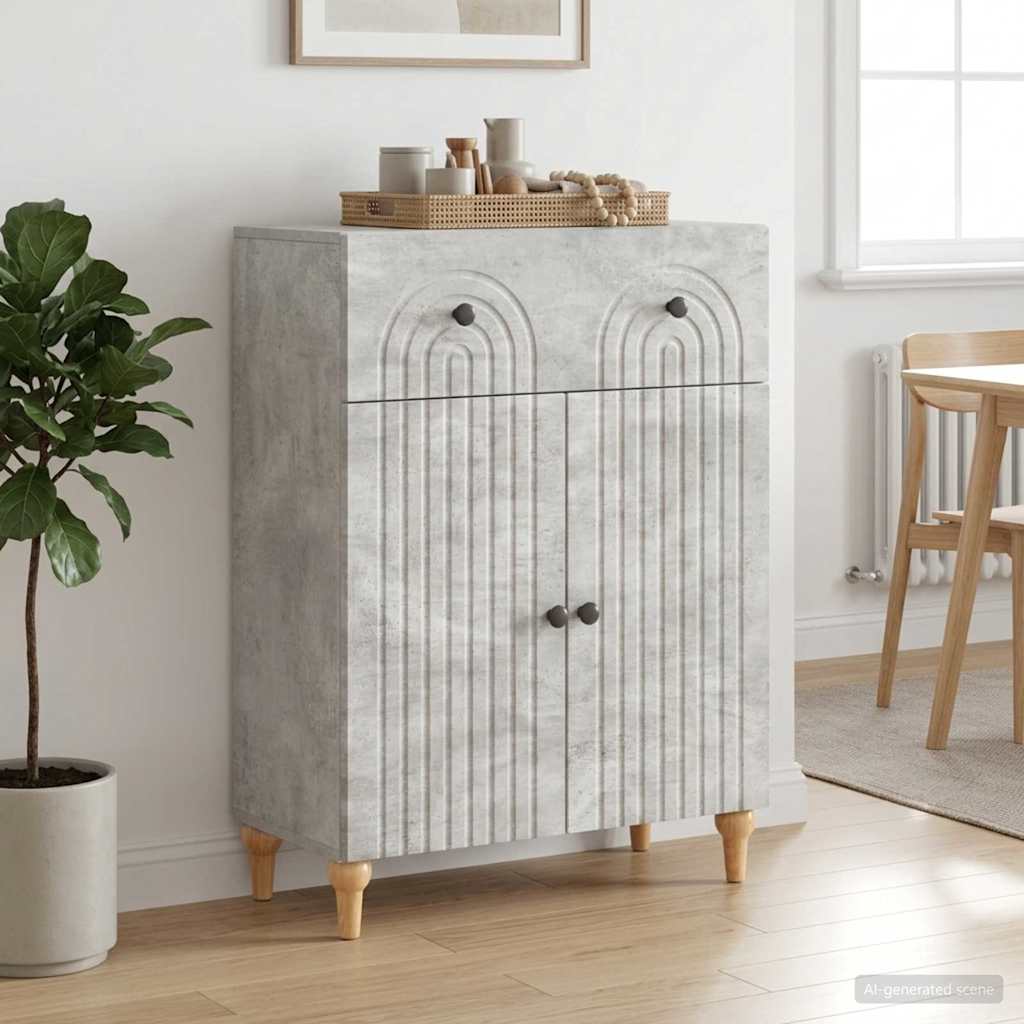 Sideboard Betongrå 66 x 34,5 x 90 cm Konstrueret træ