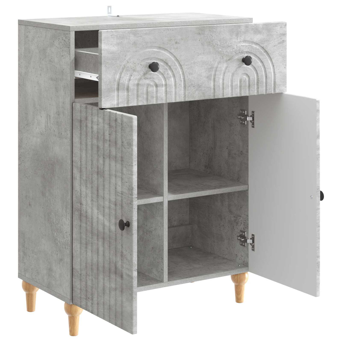 Sideboard Betongrå 66 x 34,5 x 90 cm Konstrueret træ