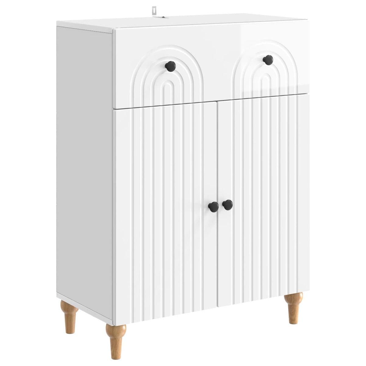 Sideboard Hvid højglans 66 x 34,5 x 90 cm Konstrueret træ
