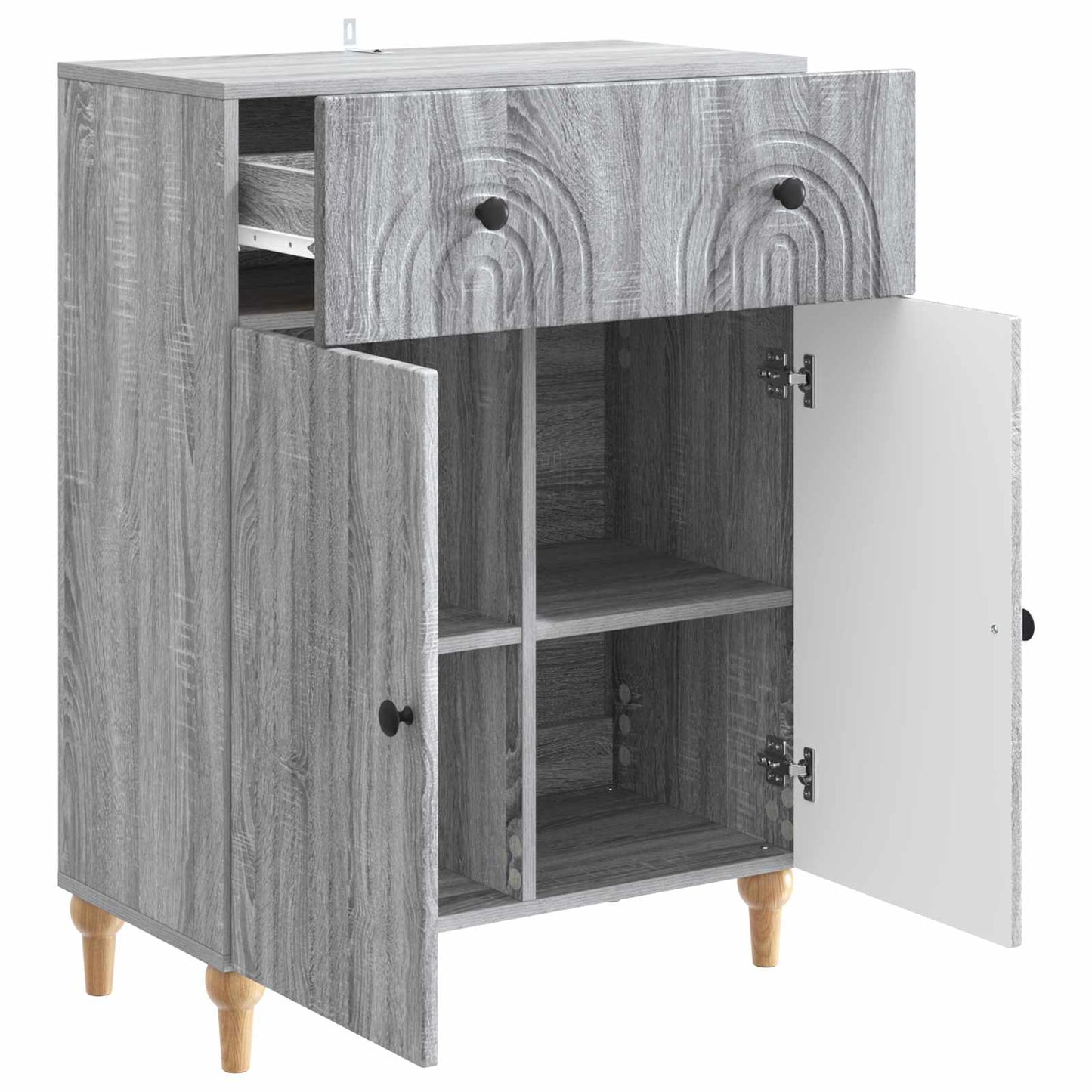Sideboard Grå sonoma-eg 66 x 34,5 x 90 cm Konstrueret træ