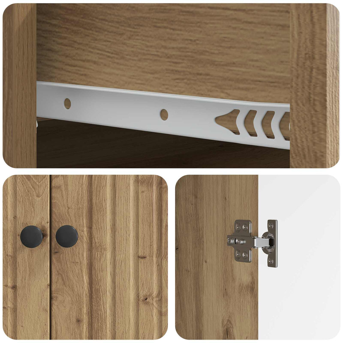 Sideboard Artisan-eg 66 x 34,5 x 90 cm Konstrueret træ