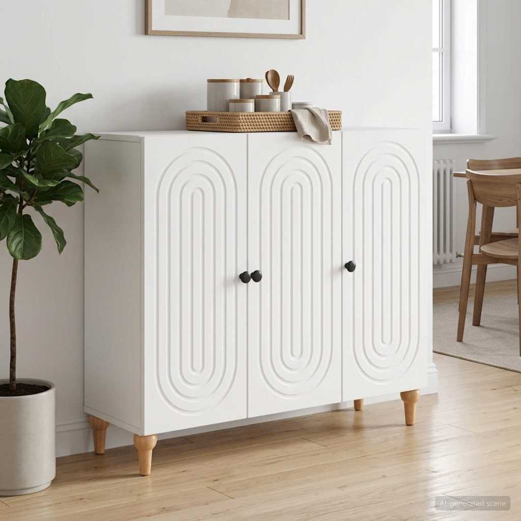 Sideboard Hvid 89 x 34,5 x 80 cm Konstrueret træ