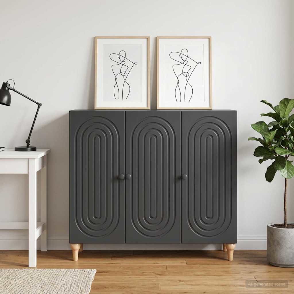 Sideboard Sort 89 x 34,5 x 80 cm Konstrueret træ