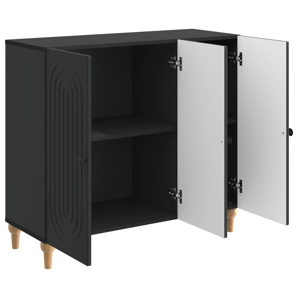 Sideboard Sort 89 x 34,5 x 80 cm Konstrueret træ