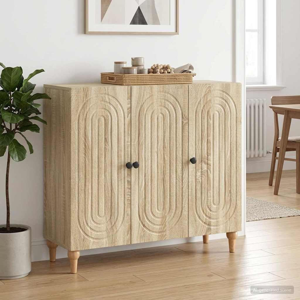 Sideboard Sonoma-eg 89 x 34,5 x 80 cm Konstrueret træ
