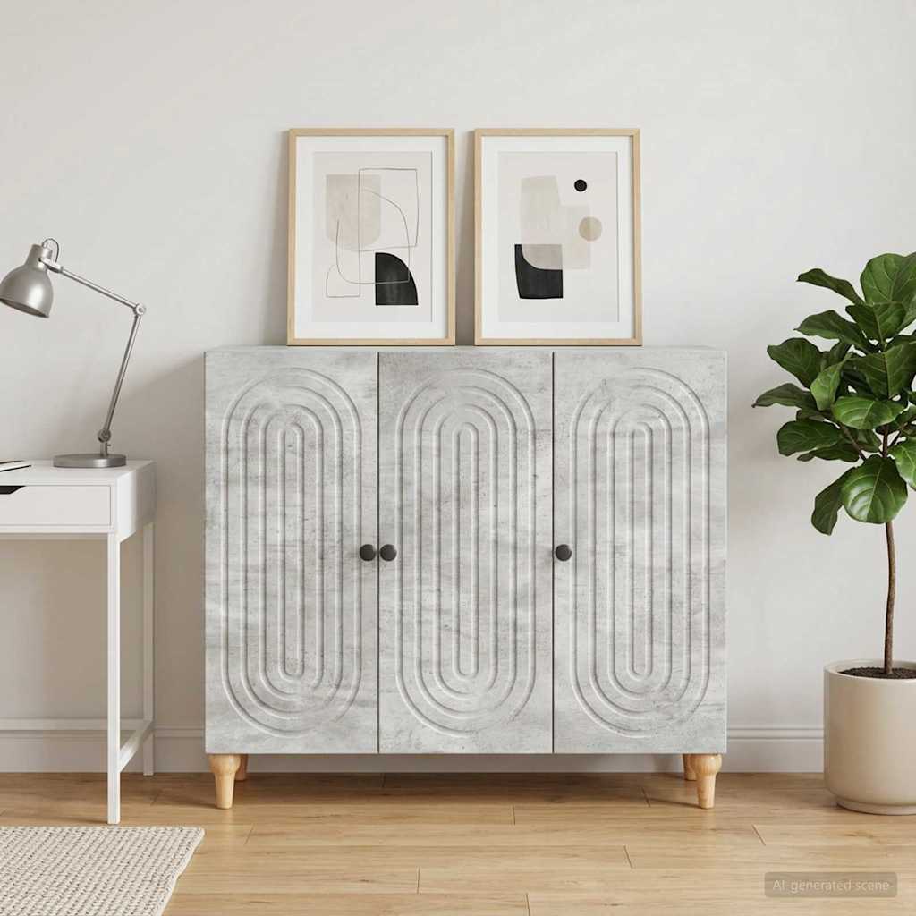 Sideboard Betongrå 89 x 34,5 x 80 cm Konstrueret træ