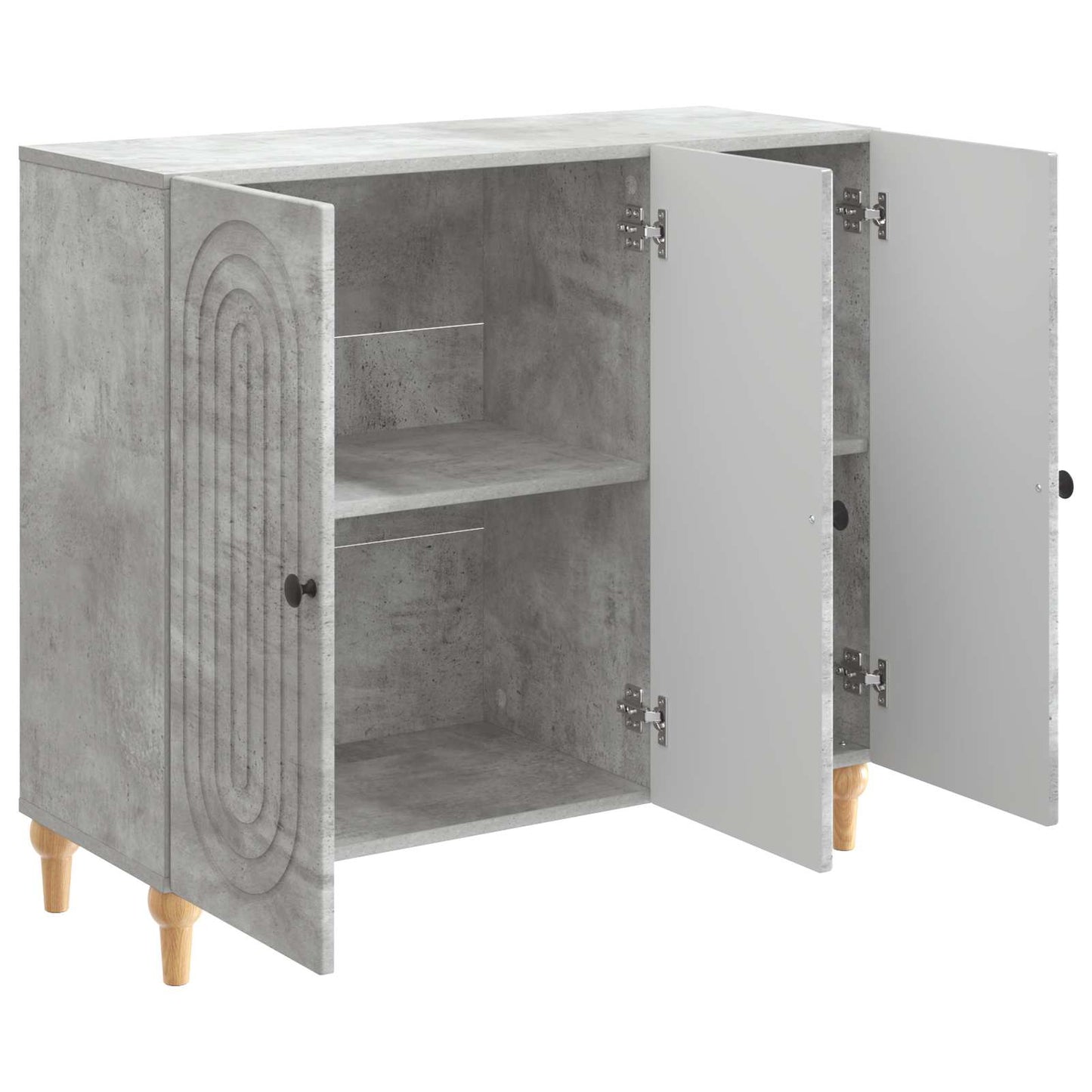 Sideboard Betongrå 89 x 34,5 x 80 cm Konstrueret træ