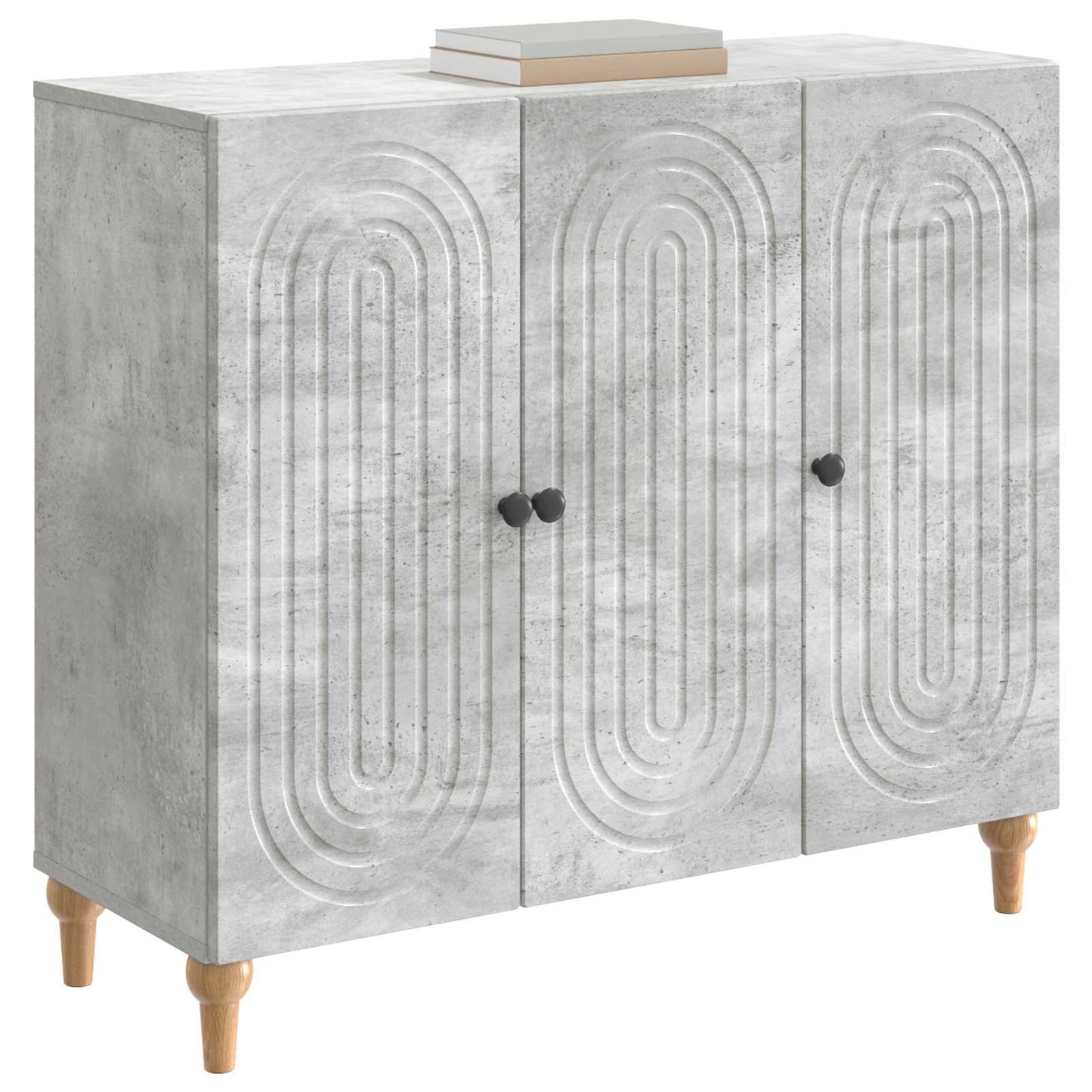 Sideboard Betongrå 89 x 34,5 x 80 cm Konstrueret træ