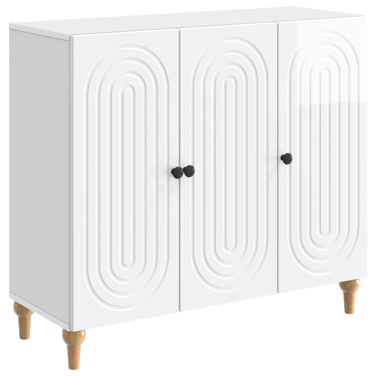 Sideboard Hvid højglans 89 x 34,5 x 80 cm Konstrueret træ