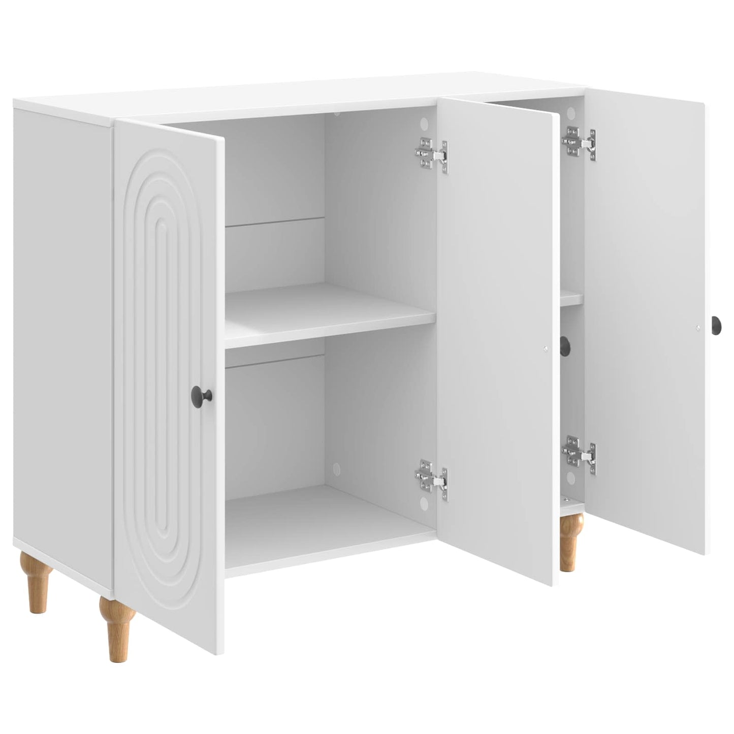 Sideboard Hvid højglans 89 x 34,5 x 80 cm Konstrueret træ