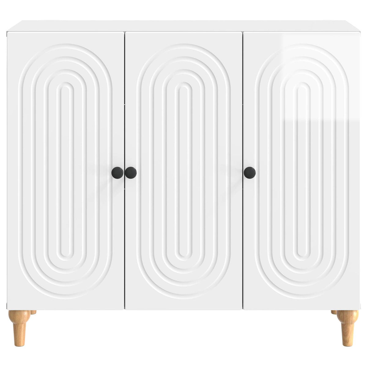 Sideboard Hvid højglans 89 x 34,5 x 80 cm Konstrueret træ