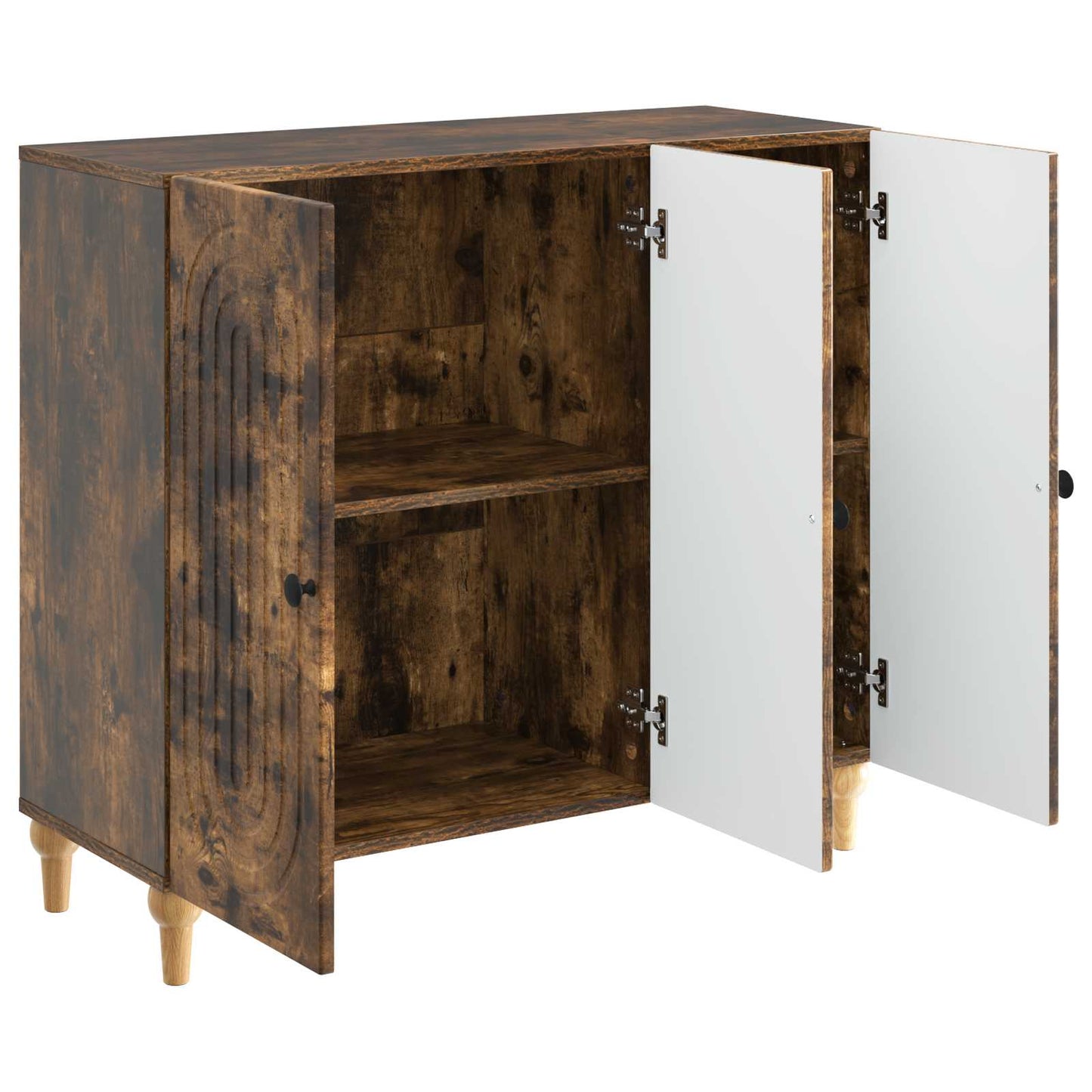 Sideboard Røget eg 89 x 34,5 x 80 cm Konstrueret træ