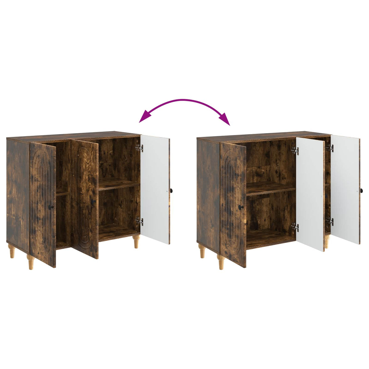 Sideboard Røget eg 89 x 34,5 x 80 cm Konstrueret træ