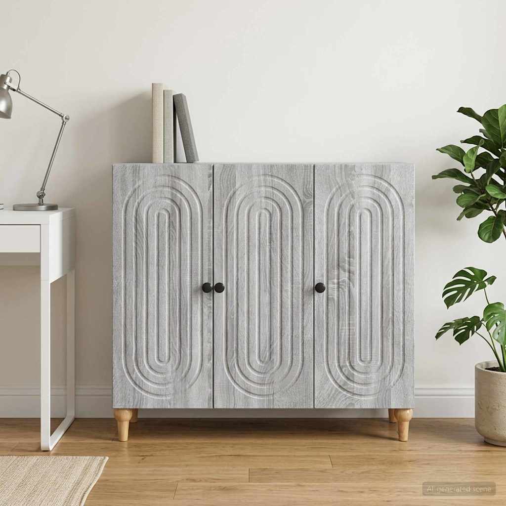 Sideboard Grå sonoma-eg 89 x 34,5 x 80 cm Konstrueret træ