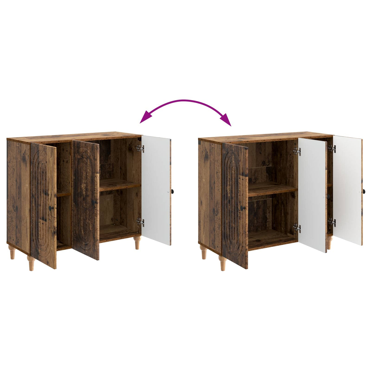 Sideboard Gammelt træ 89 x 34,5 x 80 cm Konstrueret træ