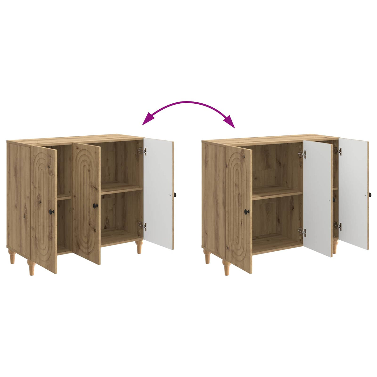 Sideboard Artisan-eg 89 x 34,5 x 80 cm Konstrueret træ