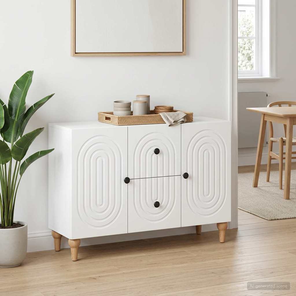 TV-skab med skuffe Hvid 89 x 34,5 x 60 cm Konstrueret træ