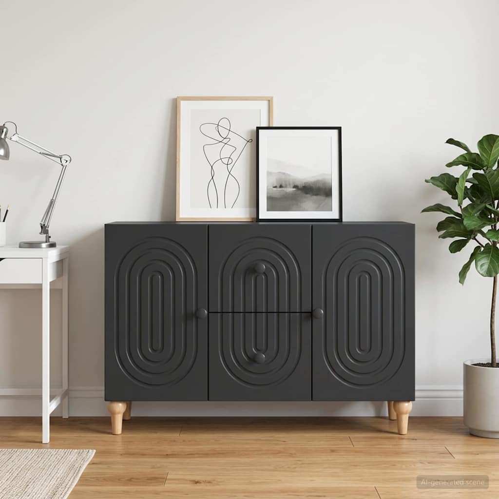TV-skab med skuffe Sort 89 x 34,5 x 60 cm Konstrueret træ