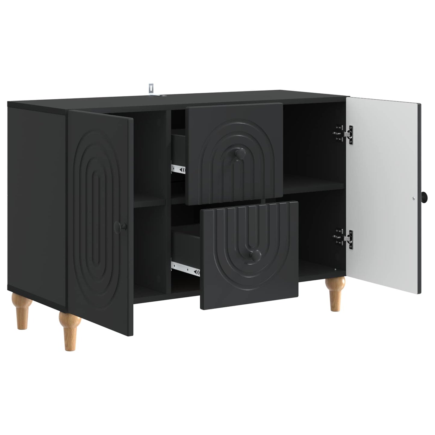 TV-skab med skuffe Sort 89 x 34,5 x 60 cm Konstrueret træ