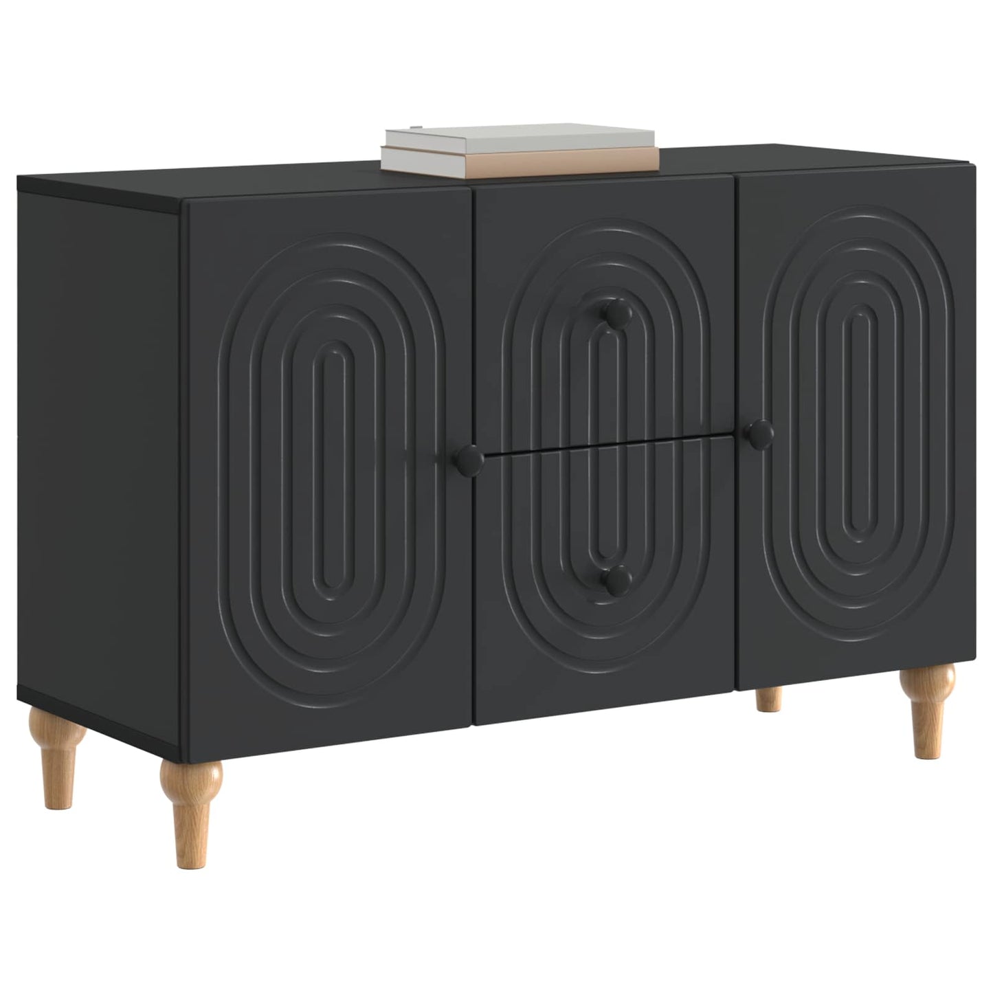 TV-skab med skuffe Sort 89 x 34,5 x 60 cm Konstrueret træ