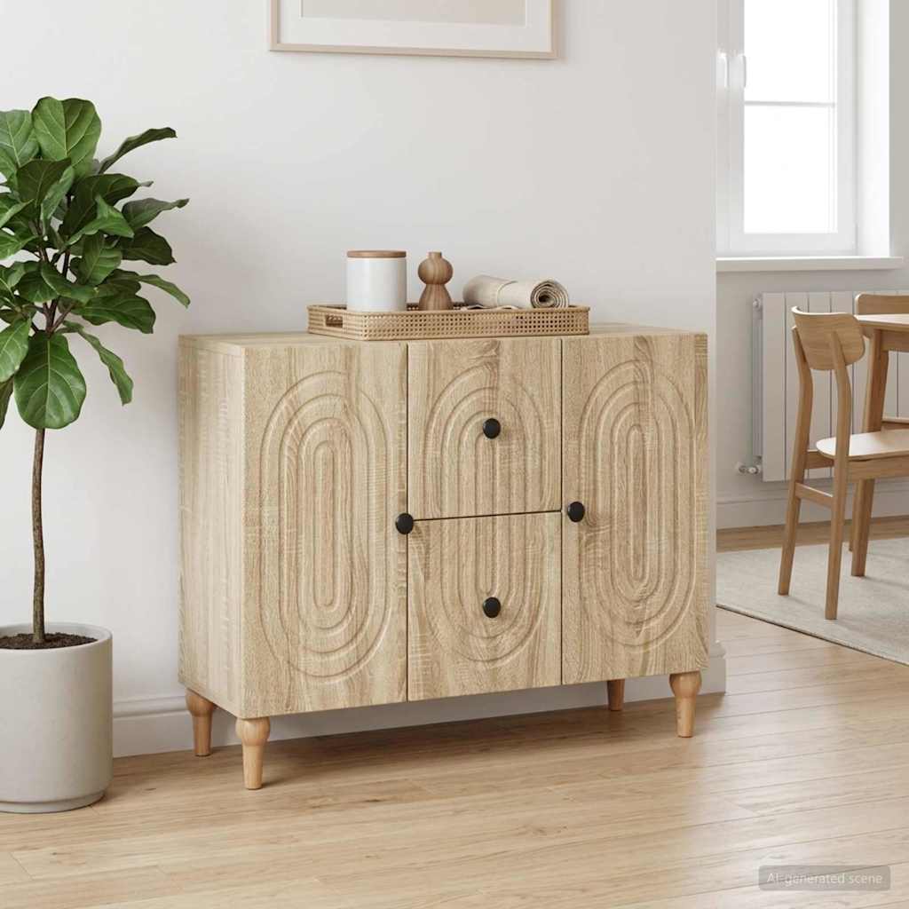 TV-skab med skuffe Sonoma-eg 89 x 34,5 x 60 cm Konstrueret træ