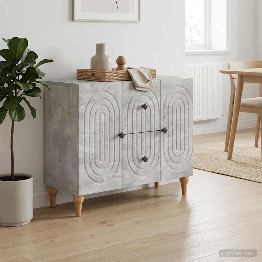 TV-skab med skuffe Betongrå 89 x 34,5 x 60 cm Konstrueret træ
