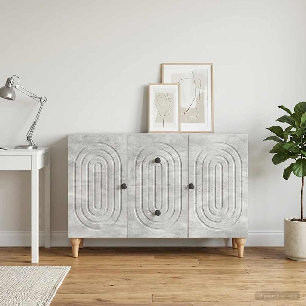 TV-skab med skuffe Betongrå 89 x 34,5 x 60 cm Konstrueret træ