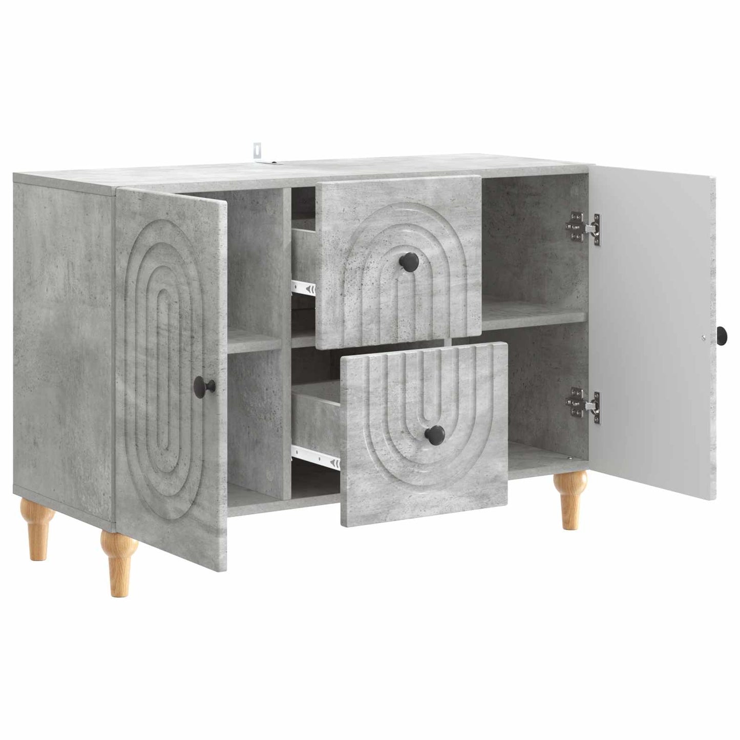 TV-skab med skuffe Betongrå 89 x 34,5 x 60 cm Konstrueret træ