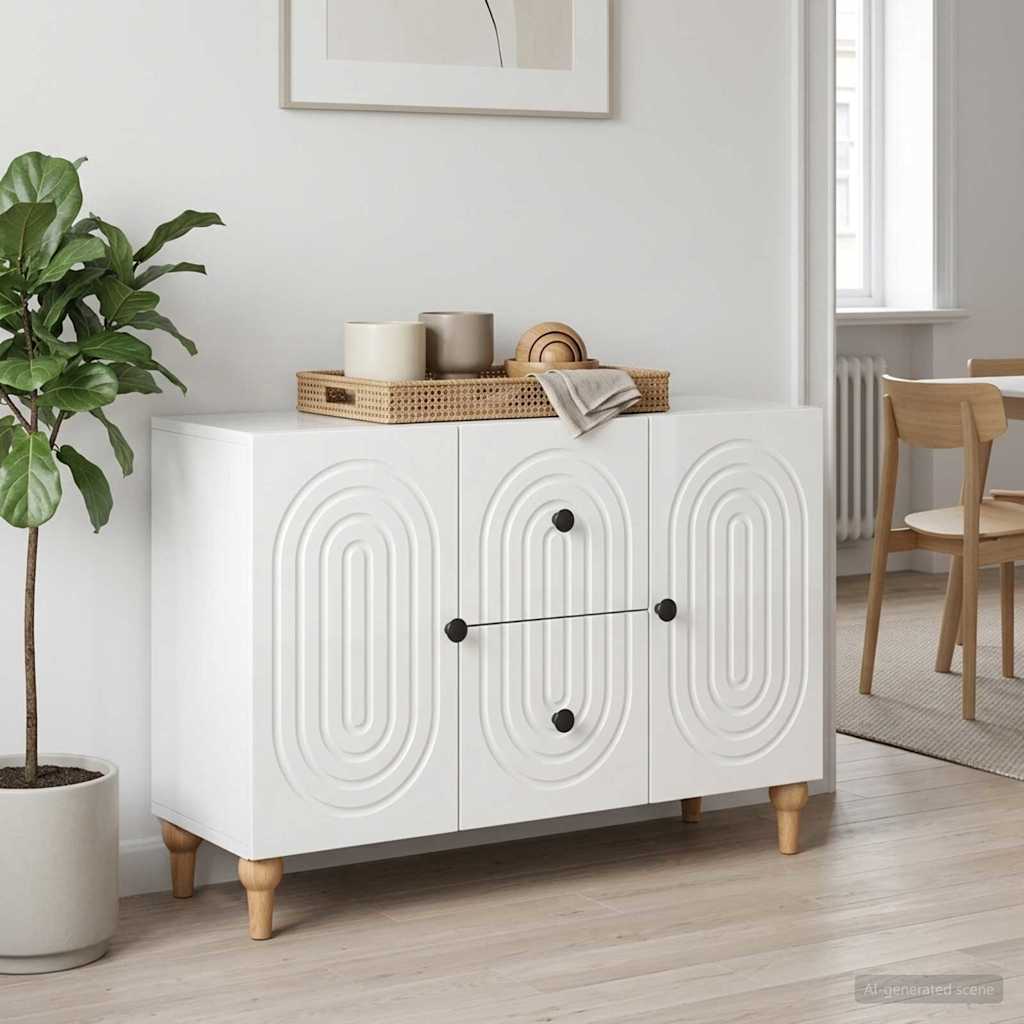 TV-skab Hvid højglans 89 x 34,5 x 60 cm Konstrueret træ