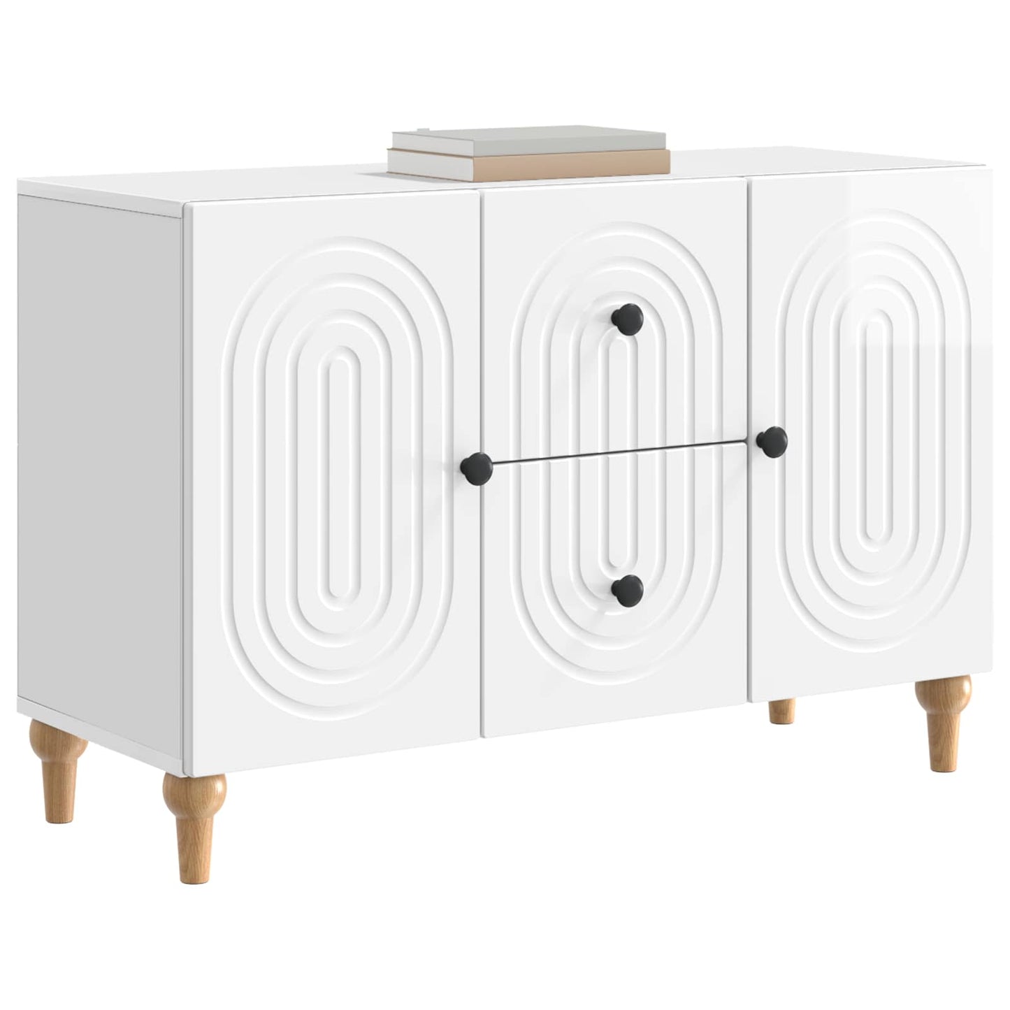 TV-skab Hvid højglans 89 x 34,5 x 60 cm Konstrueret træ