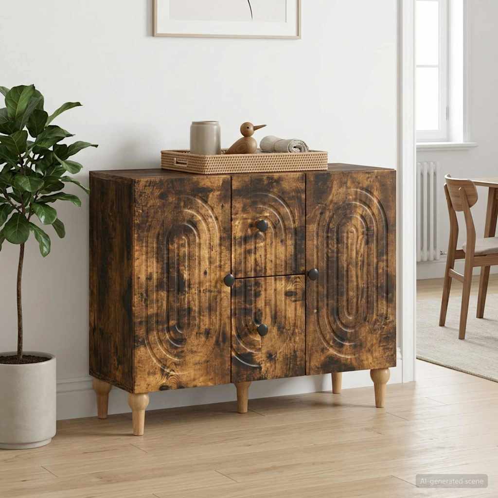TV-skab Røget eg 89 x 34,5 x 60 cm Konstrueret træ