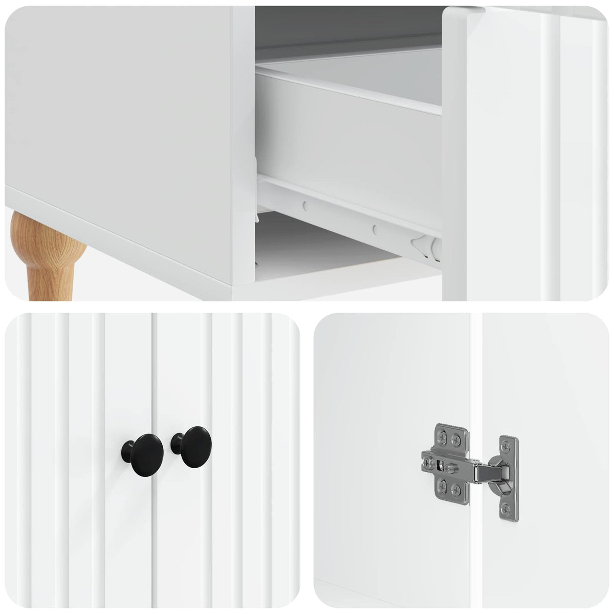 Sideboard Hvid 66 x 34,5 x 95 cm Konstrueret træ