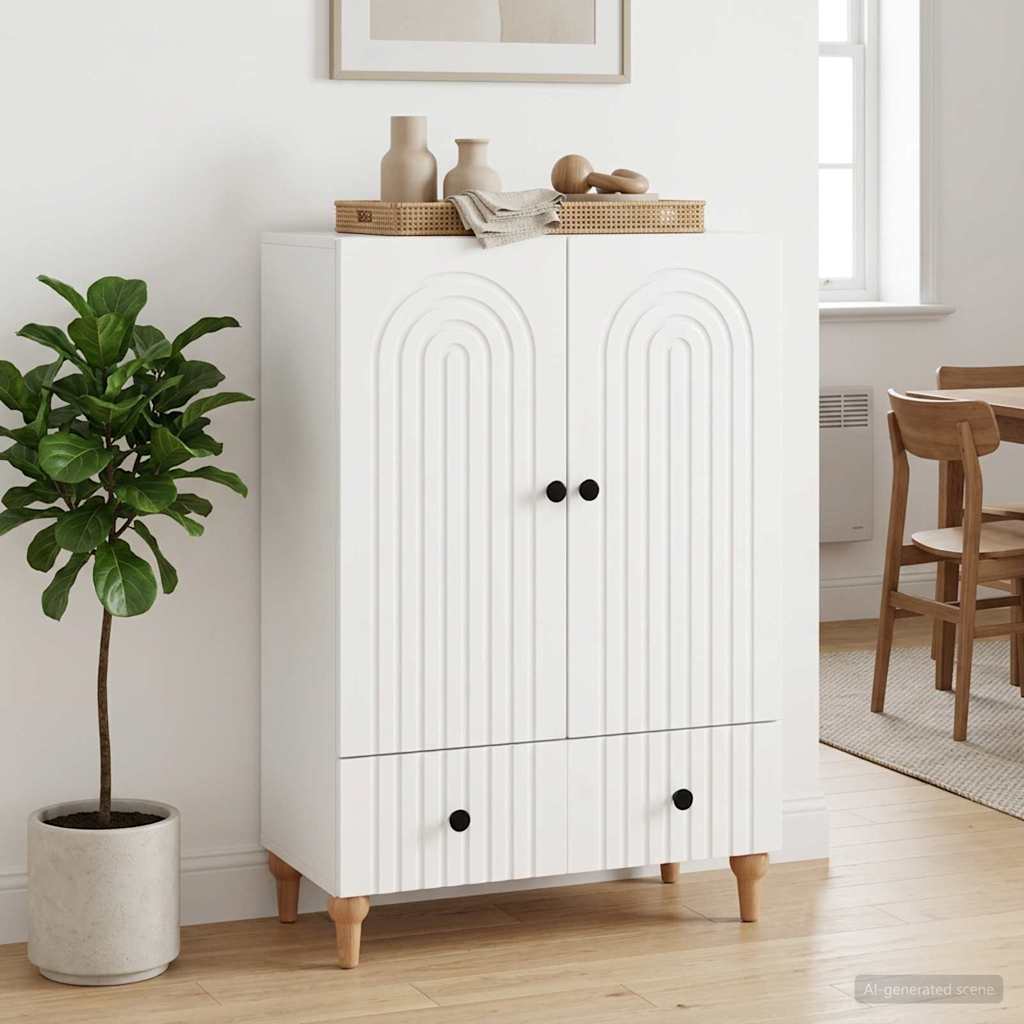 Sideboard Hvid 66 x 34,5 x 95 cm Konstrueret træ