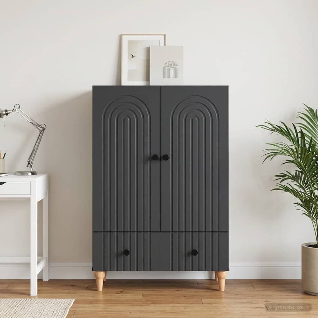 Sideboard Sort 66 x 34,5 x 95 cm Konstrueret træ