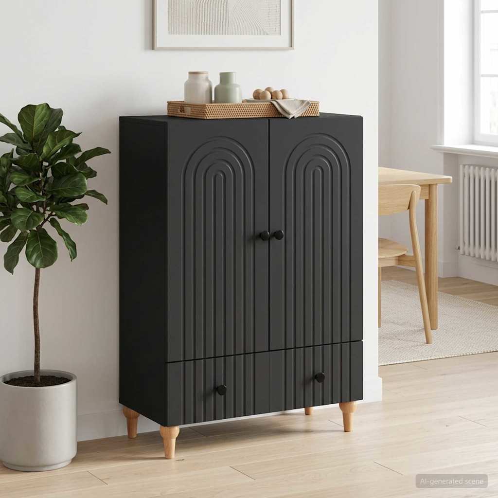 Sideboard Sort 66 x 34,5 x 95 cm Konstrueret træ