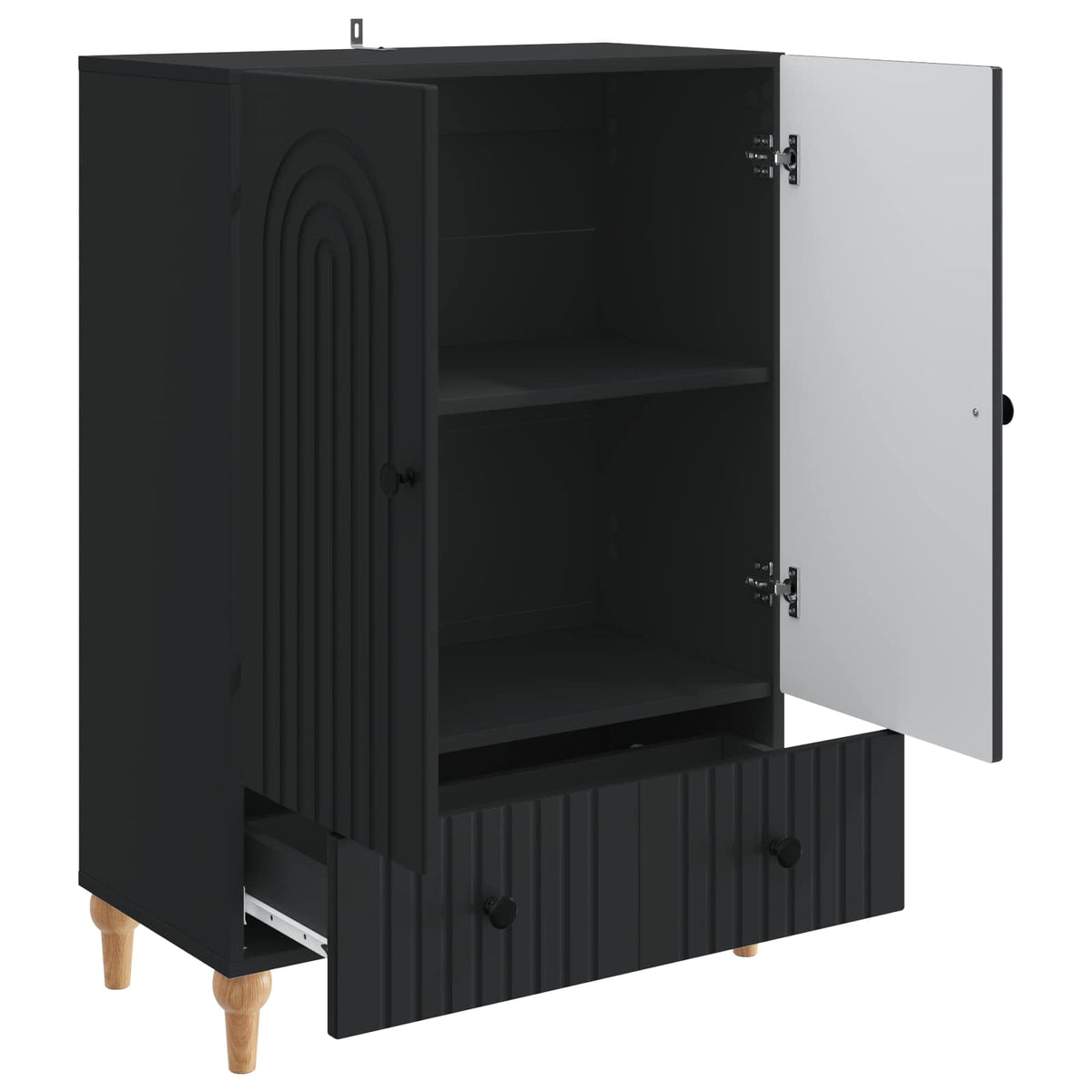Sideboard Sort 66 x 34,5 x 95 cm Konstrueret træ