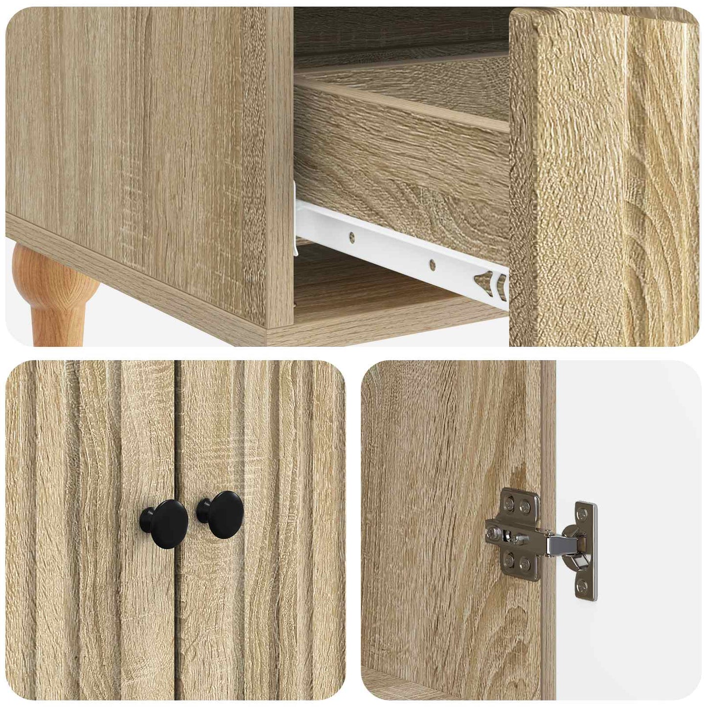 Sideboard Sonoma-eg 66 x 34,5 x 95 cm Konstrueret træ
