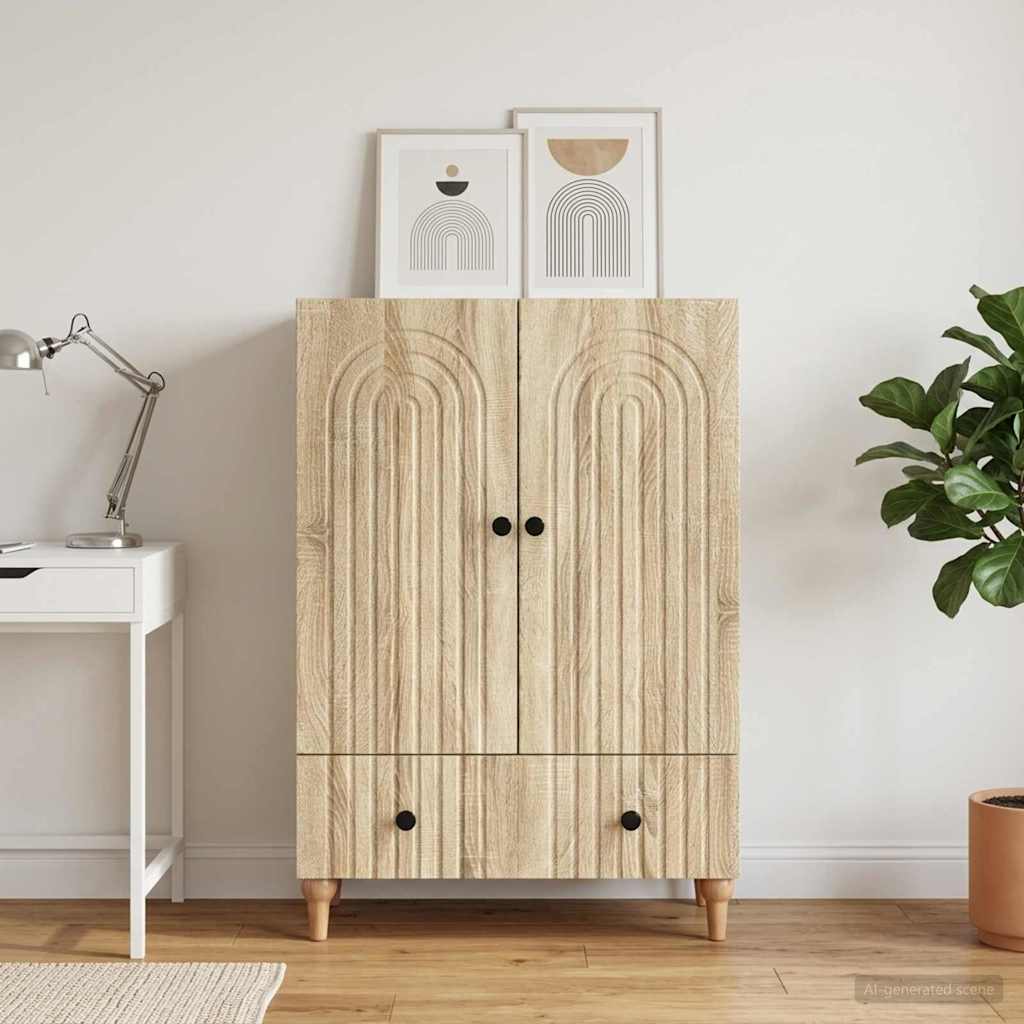 Sideboard Sonoma-eg 66 x 34,5 x 95 cm Konstrueret træ